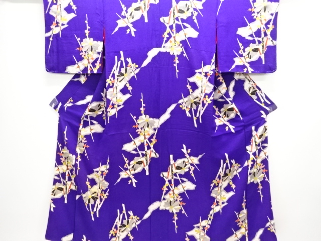 JAPANESE KIMONO / ANTIQUE KIMONO / TAISHO ROMAN STYLE / KINSHA / ABSTRACT BRANCH FLOWER